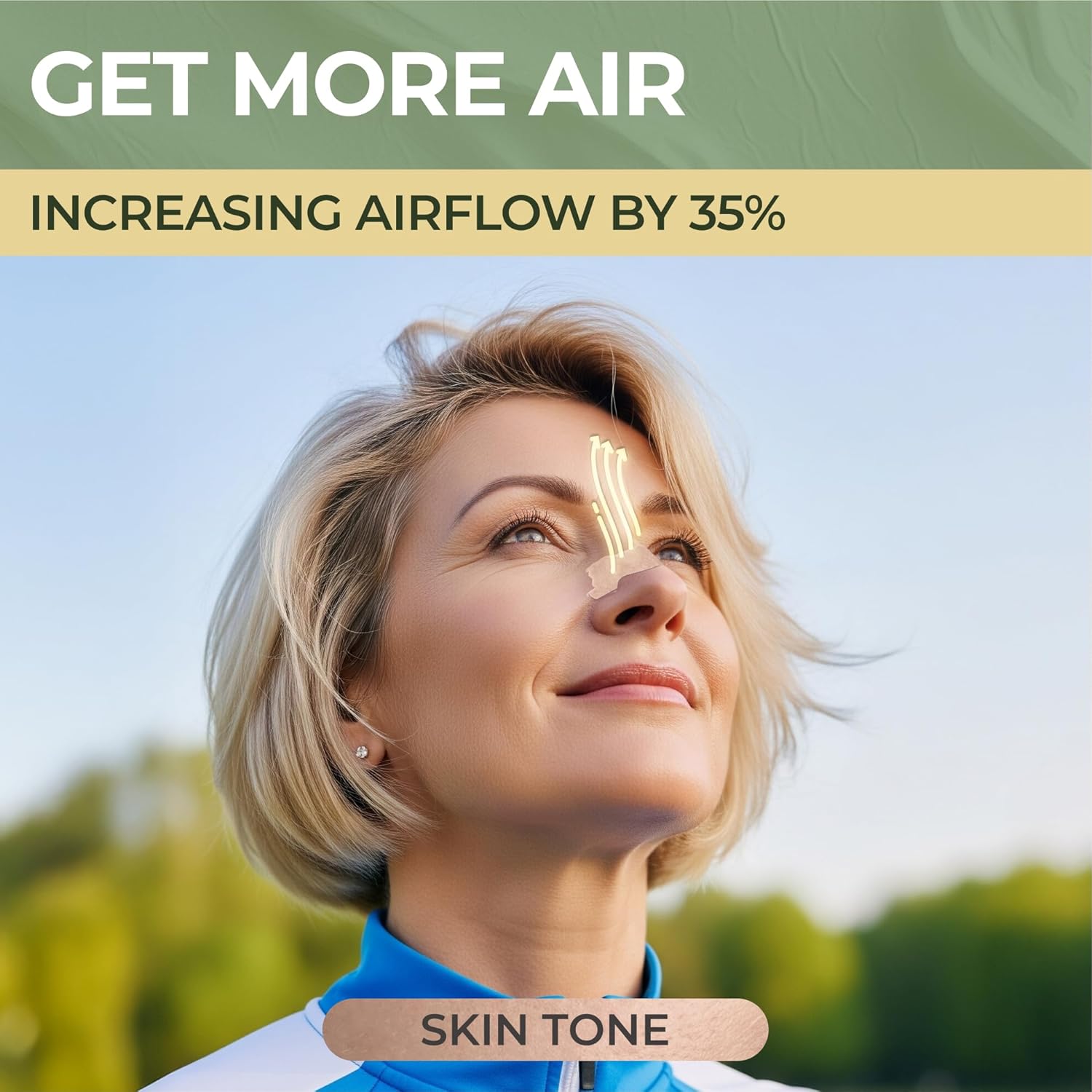 Peace&Quiet PQ 40 Nasal Strips for Snoring, Nasal Stripes for Sports & Sleeping - Nose Strips for Congestion Relief, Snore Reducing Aids - Improve Sleep, Reduce Snoring | Skin Tone - Image 2