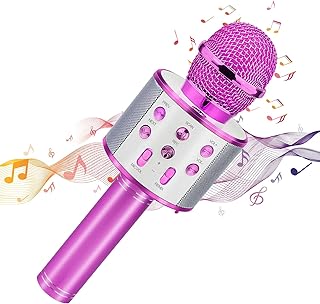 Dodosky Toys for 5 6 7 8 9 10 Year Old Girls, Karaoke Microphone for Kids Visit Toys for Kids for Girls Age 4-12 Interactive Toys for Girls Easter Basket for Teens Age 8 9 10 - Pink