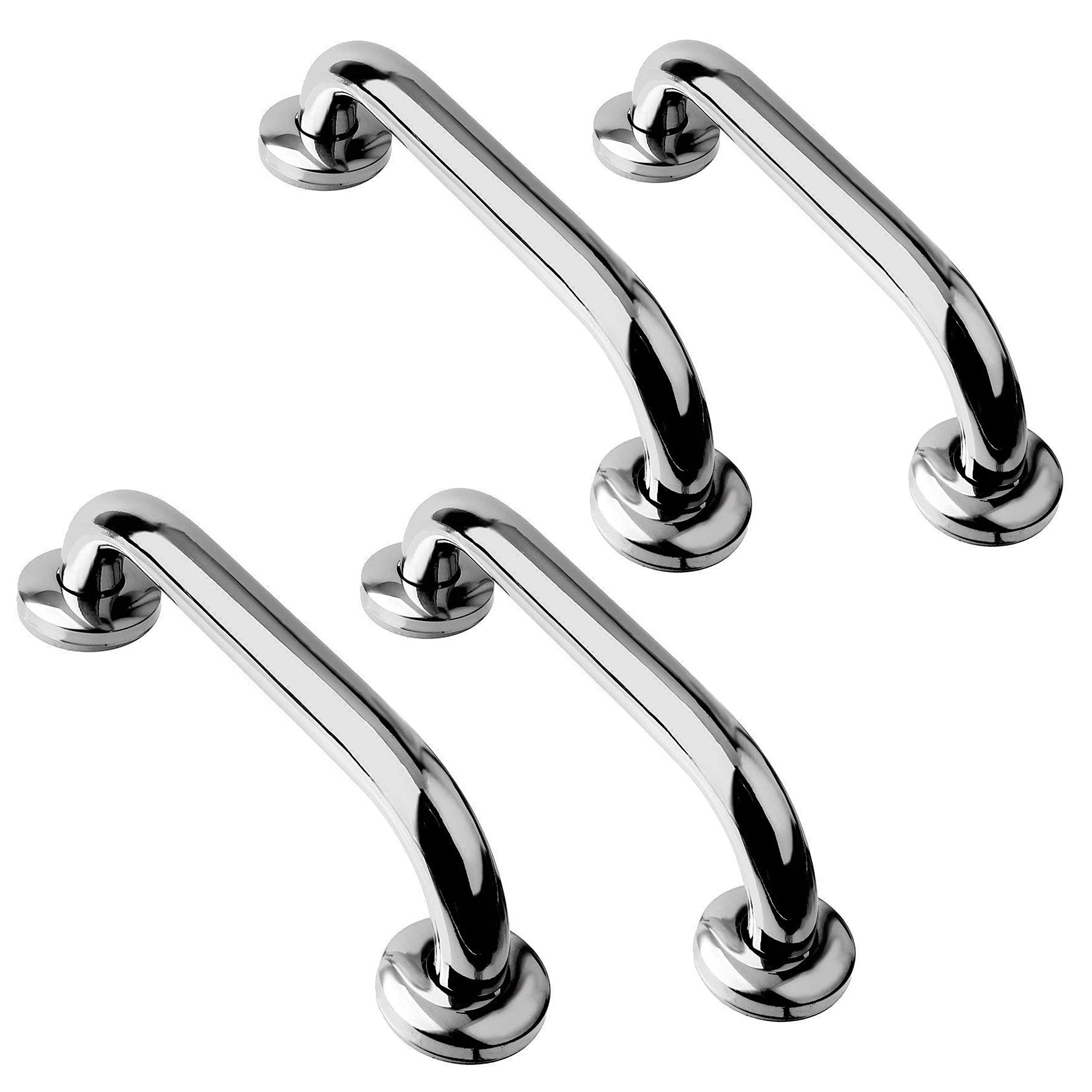 FORTUNE Stainless Steel Wall Mounted Grab Bar, Towel Bar, Bathtub Rails, Safety Hand Support Balance Handle Bars, Bathroom Accessories for Home, Hotel- Chrome Finish - 12 Inch (Pack of 4) (B09Y5YCX1J) Amazon Price History, Amazon Price Tracker