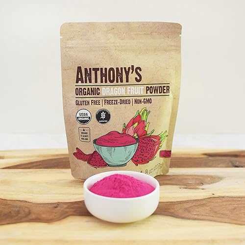 Miniatura 6 de Anthony's Polvo orgánico de fruta del dragón, 8 onzas, liofilizado, sin gluten, sin OMG