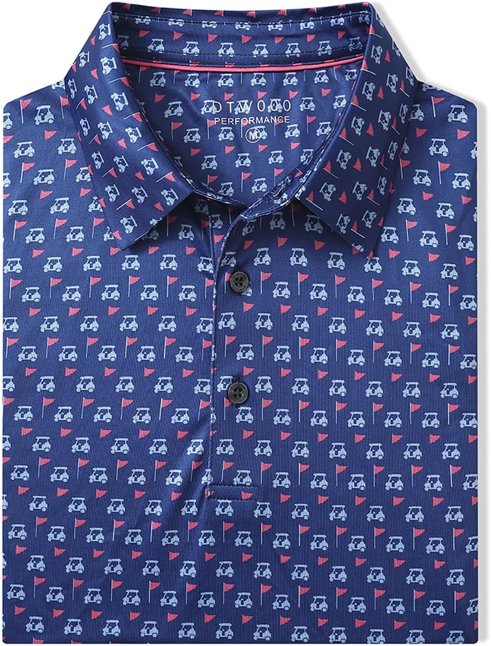 Men' s Golf Shirts Short Sleeve Print Performance Moisture Wicking Dry Fit Golf Polo Shirts for Men