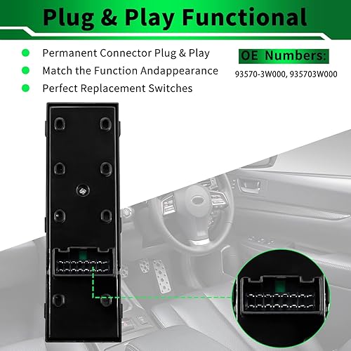 Miniatura 3 de Interruptor de elevalunas eléctrico mejorado delantero izquierdo del lado del conductor Interruptor de control 93570-3W000 Se adapta a: - Kia