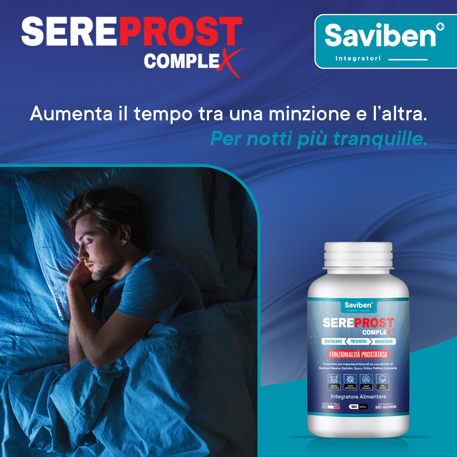 FORMULA COMPLETA - Serenoa Repens, Saw Palmetto, Prostata Integratore | Funzionalità Prostatica, Rinfozante, Preventivo, Rigenerante, con Licopene, Epilobio, Zucca, Ortica e Pygeum Africanum.