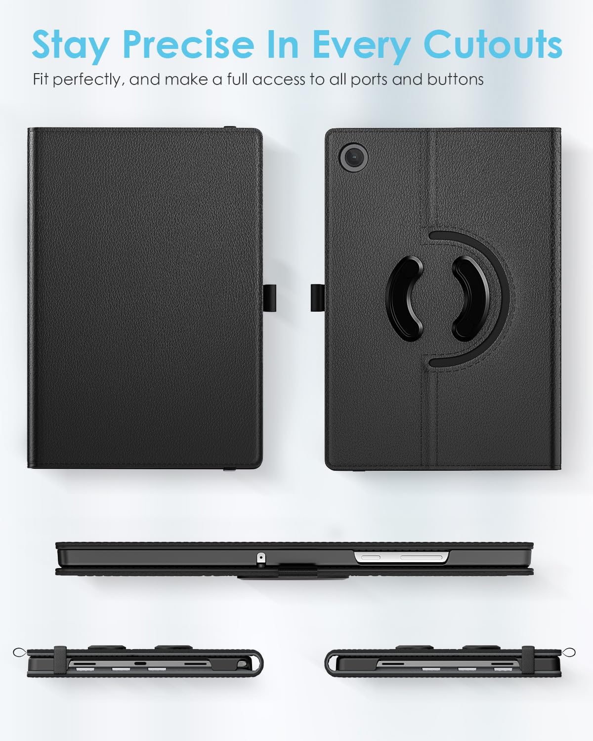 TiMOVO Coque Rotatif pour Samsung Galaxy Tab A11+/A11 Plus 11 Pouces 2025 SM-X230/‎X236/‎‎X238, Coque de Support Rotatif à 90 Degrés, Prise en Charge de la Mise en Réveil/Veille Auto, Noir