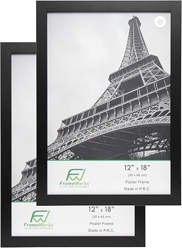 Vista 71 de FrameWorks Marco para póster de madera de 18 x 24 pulgadas, marcos clásicos de color negro mate con vidrio acrílico inastillable, fotos, pósters