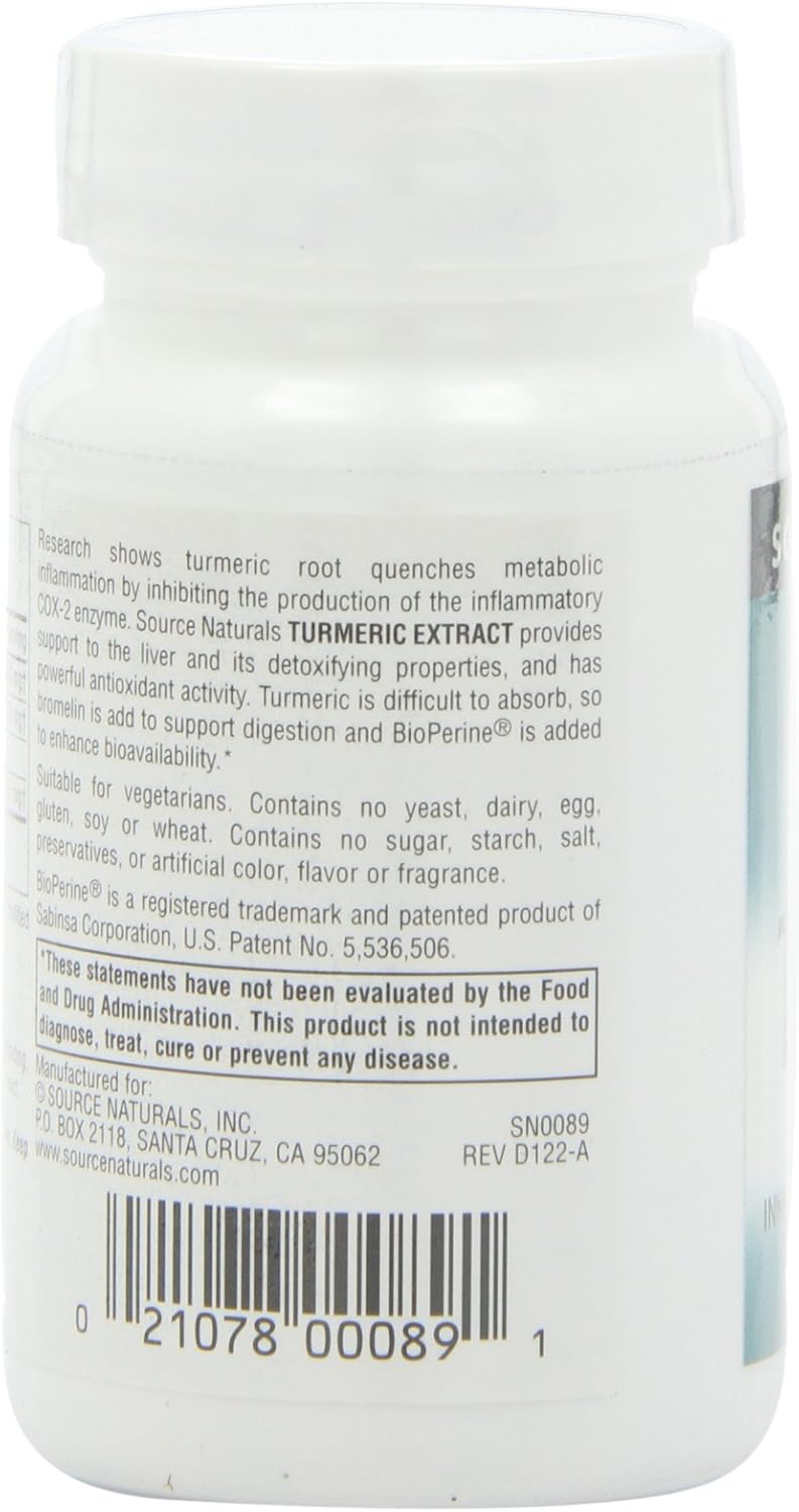Source Naturals Turmeric Extract, 100 Tablets (Pack of 2)