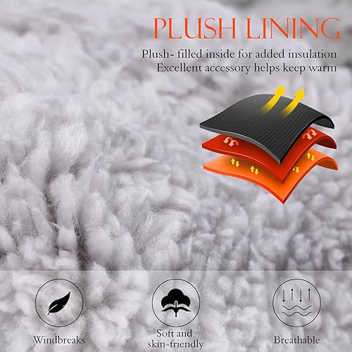 Miniatura 4 de AURUZA Guantes cálidos de invierno para mujer, guantes de punto, forro suave y cálido, accesorios para clima frío, regalos