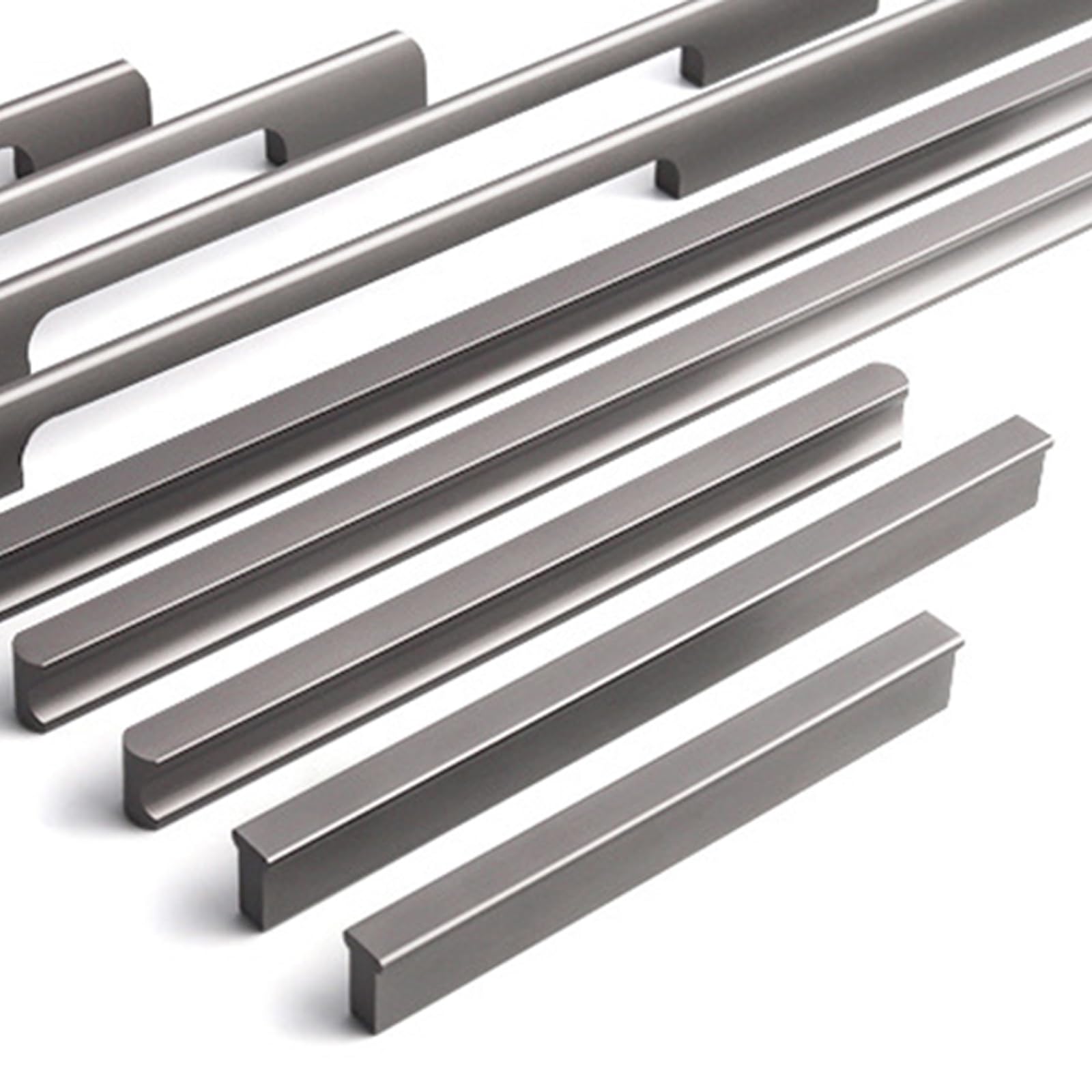 Möbelgriffe Lang,2 Stück Griffe für Schränke Grau Massive Aluminium | Eloxierte Oberfläche T-Zuggriffe Gesamtlänge:60 - 1200 mm Küche Griffe Modern für Schublade Küche 1160mm/45.7in
