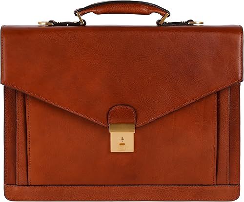 Miniatura 8 de Time Resistance Leather Briefcase for Men - Business Laptop Bag - Italian Handmade Leather Bag - Attache - Gift Box Included