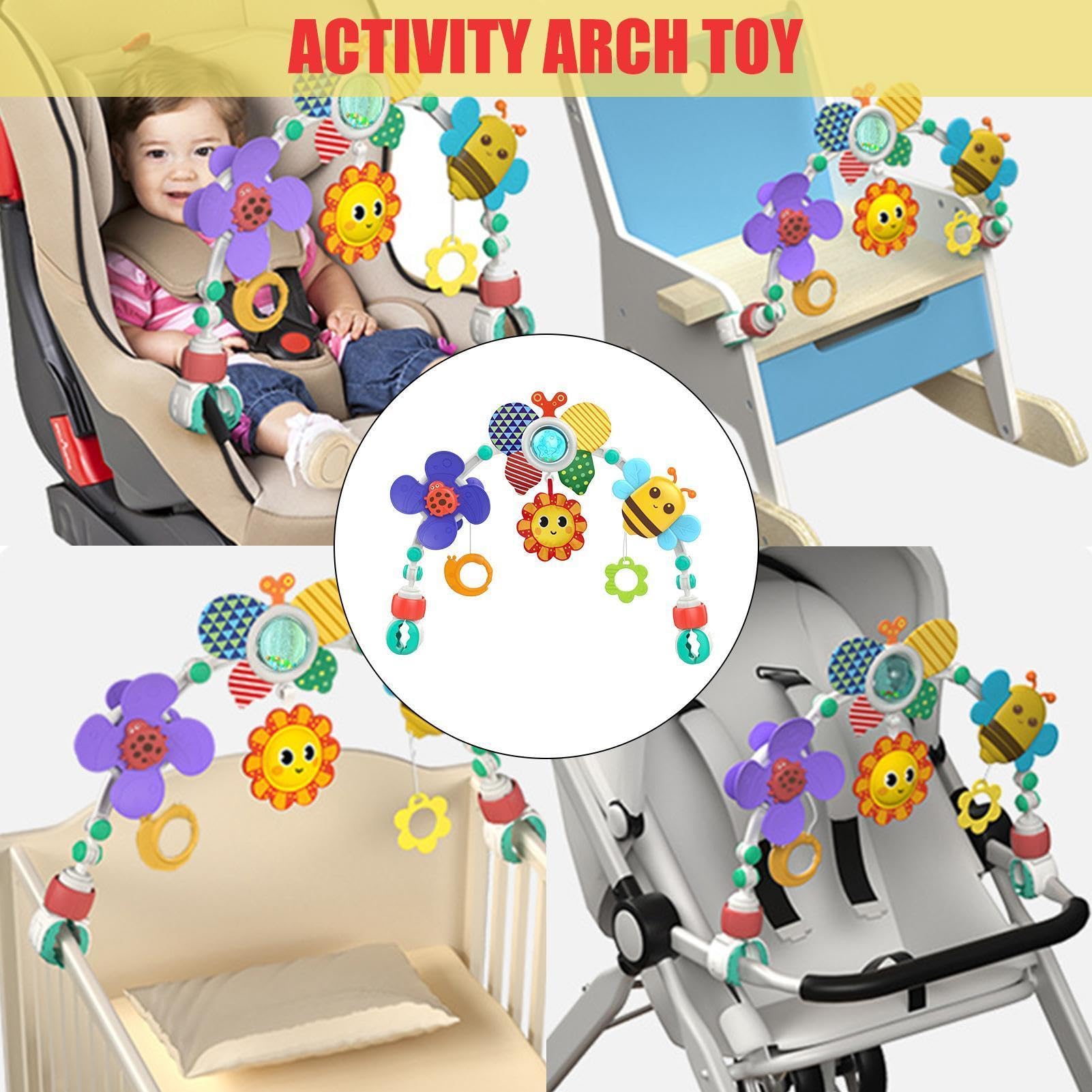 Generico attività Giocattolo – Pieghevole Regolabile Honeybee Stroll | Giocattolo Sensoriale da Passeggino, Seggiolino Auto e Carrozzina | Educativo Bambini