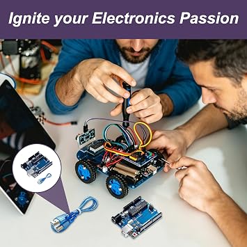 UNO R3 Board Compatible with Arduino, UNO R3 Development Board with USB Cable Microcontroller 16MHz 32KB Flash 14 Digital I O 6 Analog Inputs DIY Programming Module for Robotics Smart Home Projects
