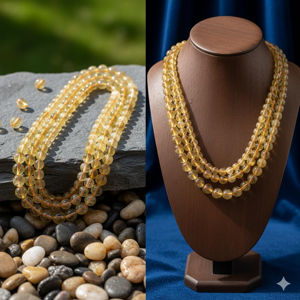 AAAA Natural Citrine Beads 6mm – Smooth Round Polished Loose Honey Gemstone Strand 15" for Wealth, Success, Energy & DIY Jewelry Making