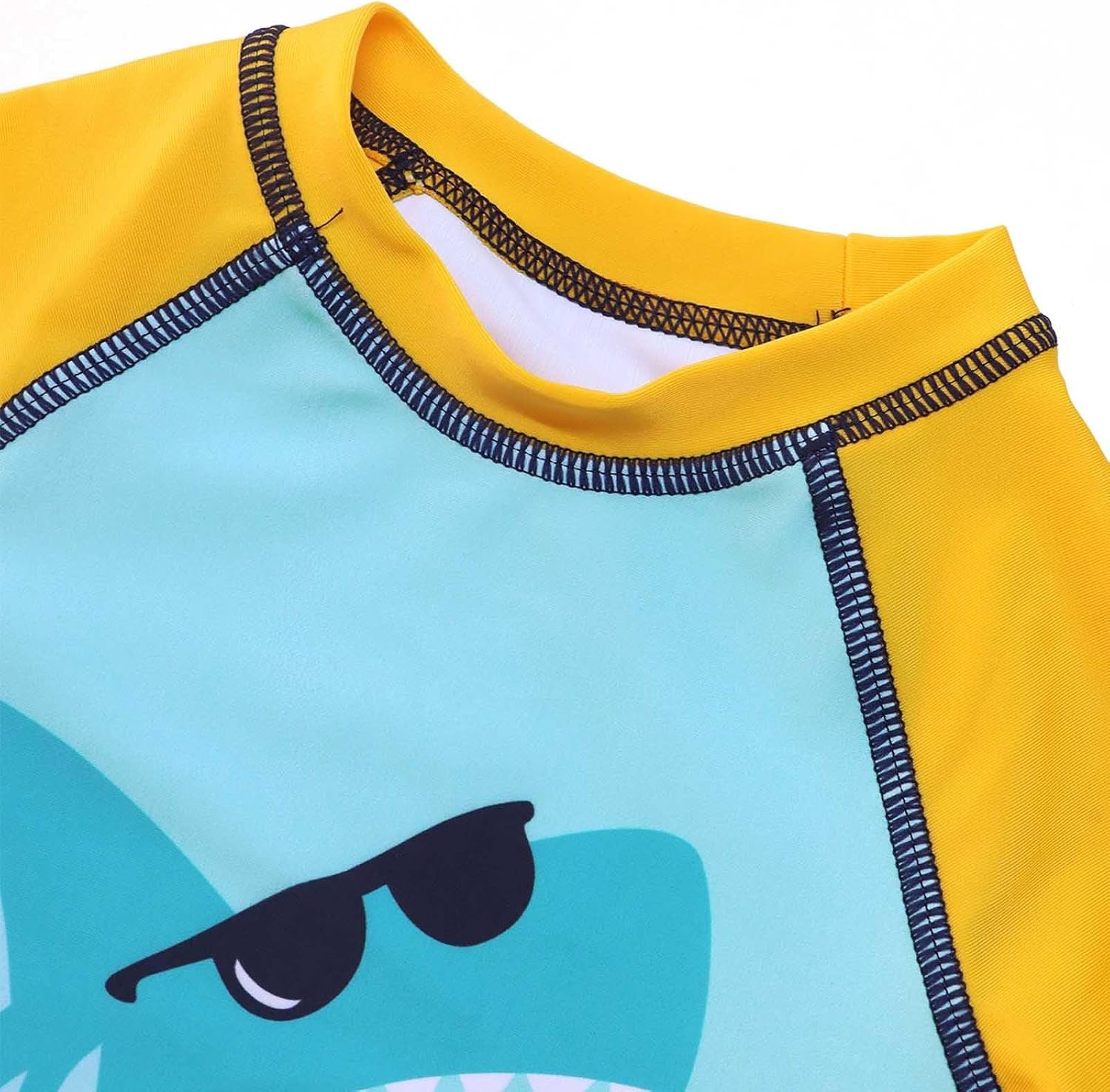 Swimming Top and Boys Swim Trunks 2 Piece Quick Dry Long Sleeve Boys Swimwear Print Round Neck Surfing Trunks Rash Guard Sets