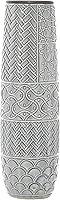 Vista 1 de Deco 79 Ceramic Decorative Vase Slim Engraved Patterned Centerpiece Vase, Flower Vase for Home Decoration 7" x 7" x 22", Gray