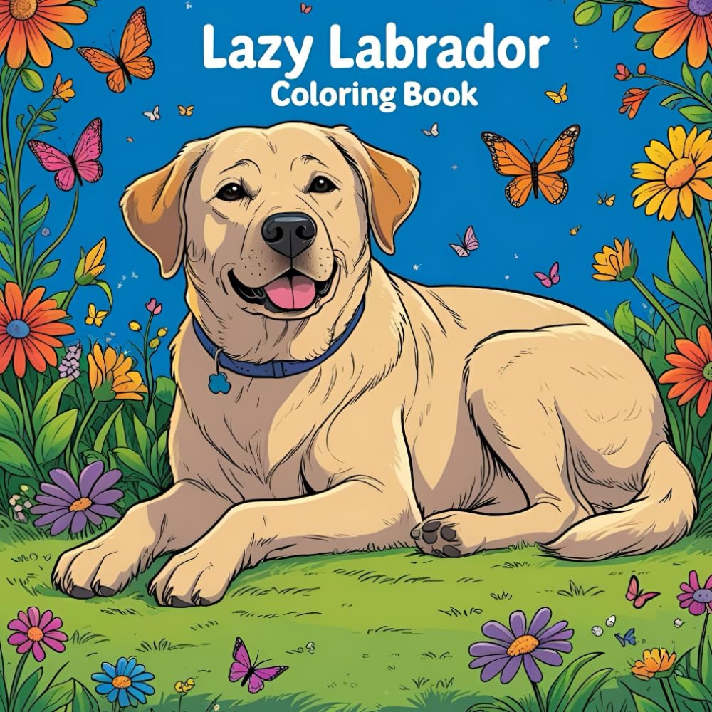 Lazy Labrador Coloring Book: A Funny and Relaxing Dog Coloring Book for Kids, Adults and Teens