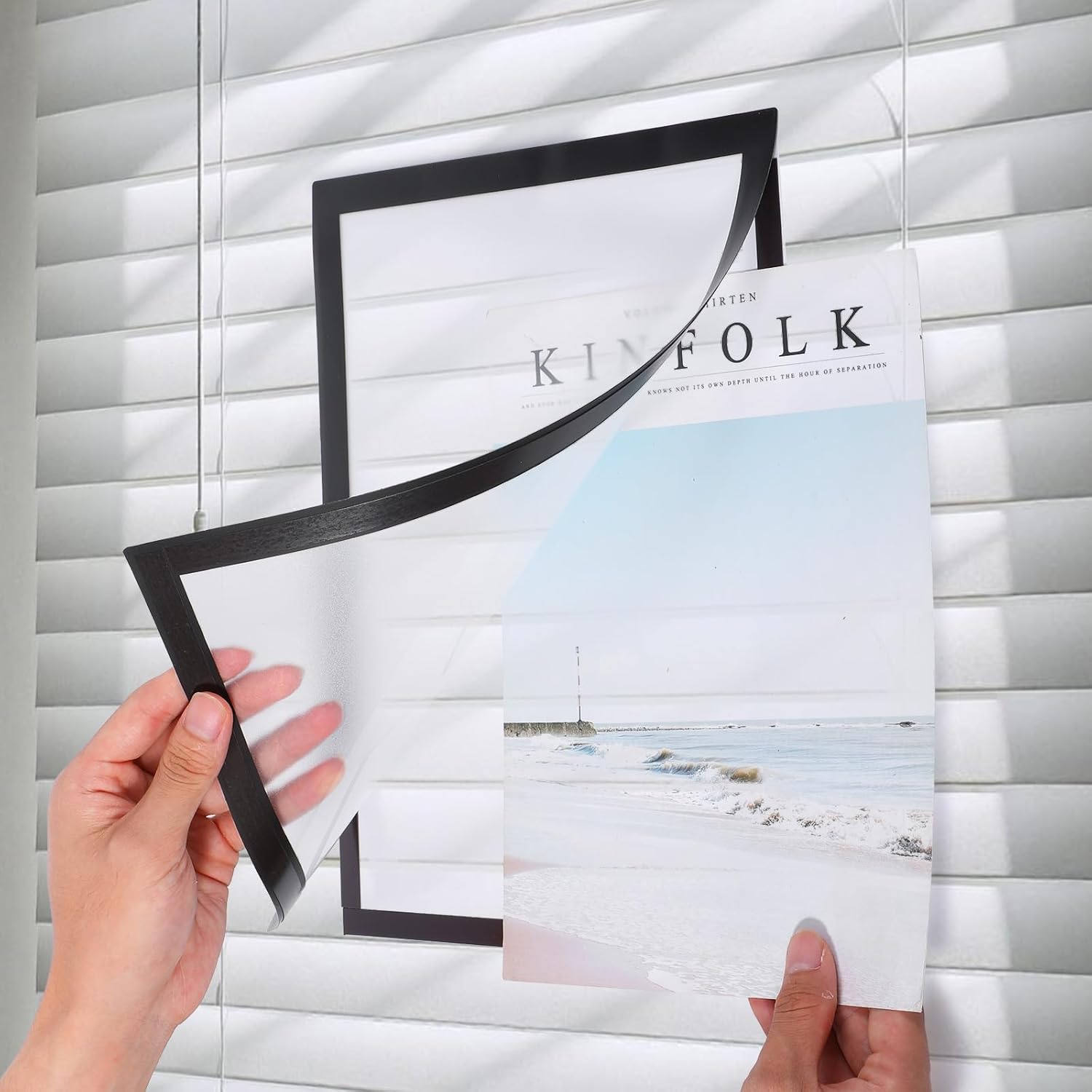 20 Packs 8.5 x 11 Magnetic Picture Frame Bulk, 8.5 by 11 Certificate Frame Document Frames, Magnetic Picture Frames with Self Adhesive Backing for Refrigerator Glass Locker Cubicle