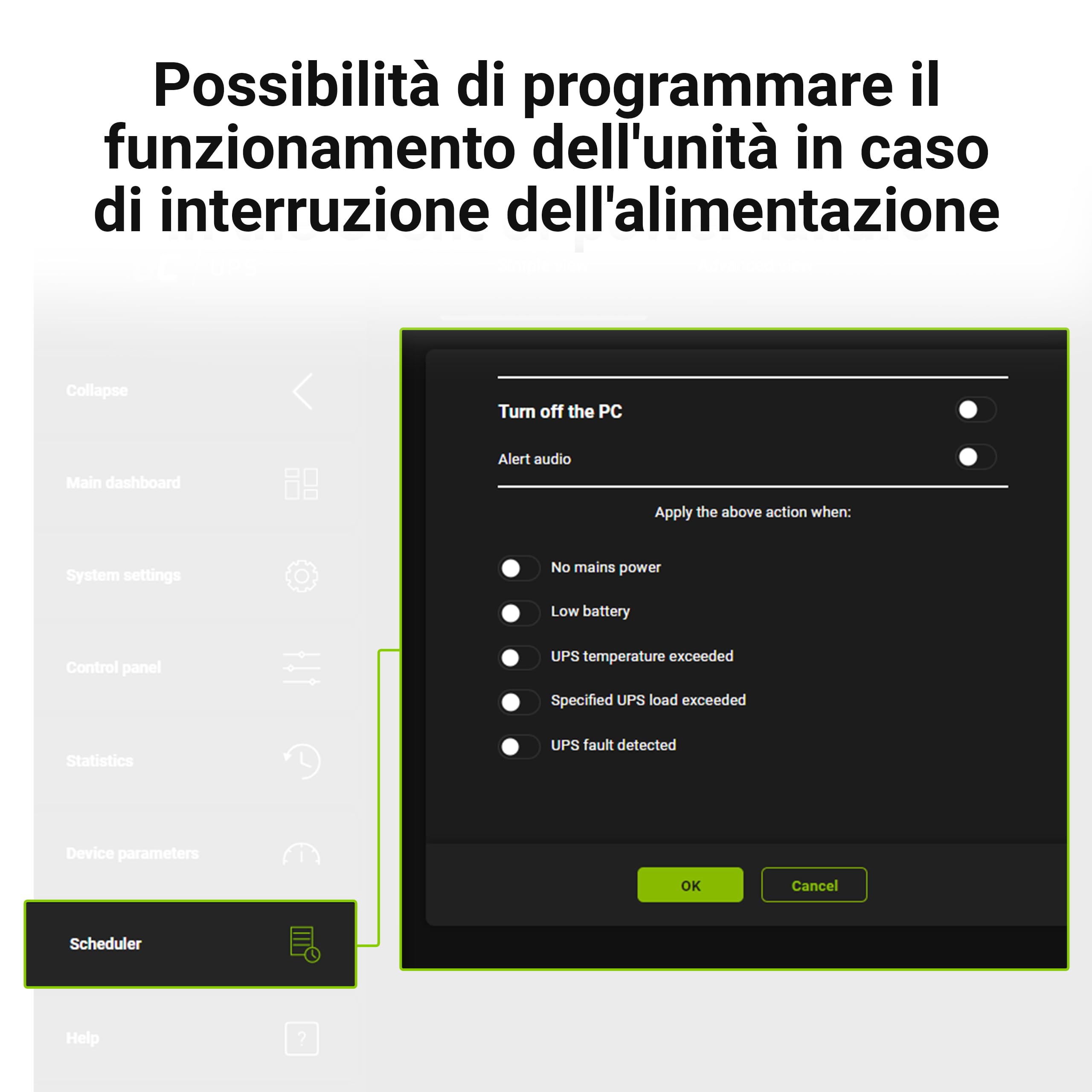 Green Cell Gruppo di continuità UPS Potenza 2000VA (1200W) 230V Alimentatore protezione da sovratensioni line interactive AVR USB/RJ45 4X Schuko IEC Uscite con Display LCD