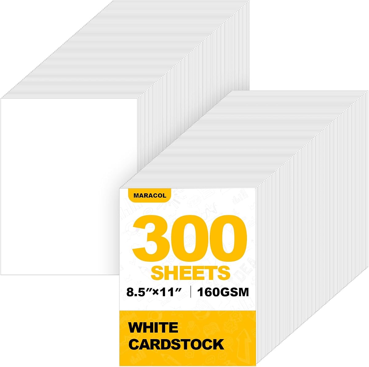 Cartulina blanca de 8,5 x 11 pulgadas, 300 hojas de cartulina, papel de copia para impresora de 110 lb | Papel de índice pesado, cartulina blanca gruesa a granel para oficina, impresión, copia, dibujo, manualidades DIY, invitaciones