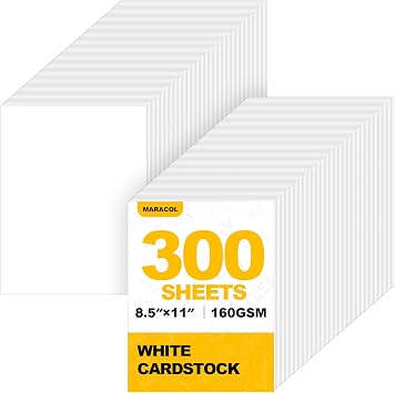 8.5"x11" White Cardstock, 300 Sheets Card Stock 110lb Printer Copy Paper | Heavyweight Index Paper Thick White Cardstock Bulk for Office, Printing, Copying, Drawing, DIY Crafts, Invitations