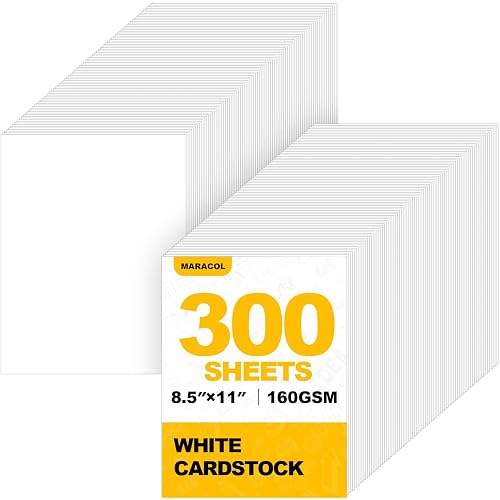 8.5"x11" White Cardstock, 300 Sheets Card Stock 110lb Printer Copy Paper