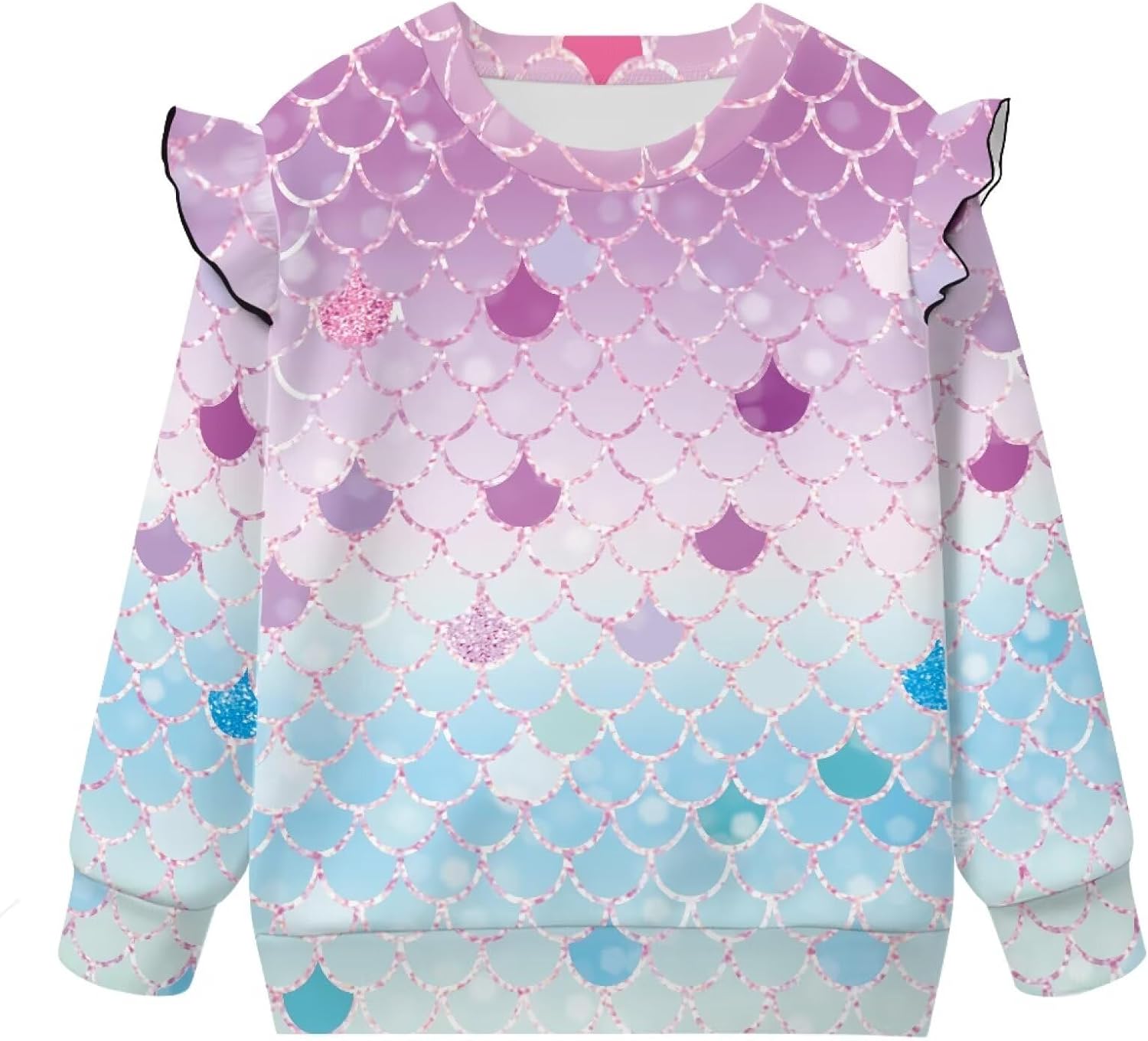 Animal Toddler Sweatshirt Crew Neck Girls Clothes Ruffle Long Sleeve Hoodie Cute Tops Preschool Kindergartener 1T-8T
