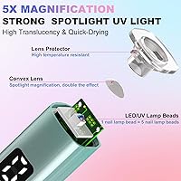Vista 4 de Taladro de uñas eléctrico inalámbrico con lámpara de luz UV, lima de uñas eléctrica 14 en 1, pantalla LCD de 5 velocidades, kit de manicura