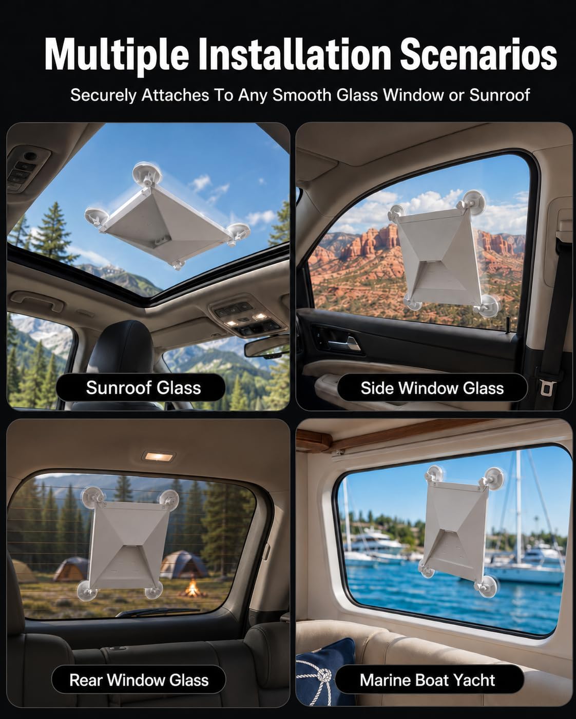 Starlink Mini Mount, Starlink Mini Suction Cup Mount for Car Window & Sunroof, Strong Vacuum Holder with Anti-Slip Design, Secure Starlink Mini Accessories for RV, Truck, Boat & Outdoor Travel