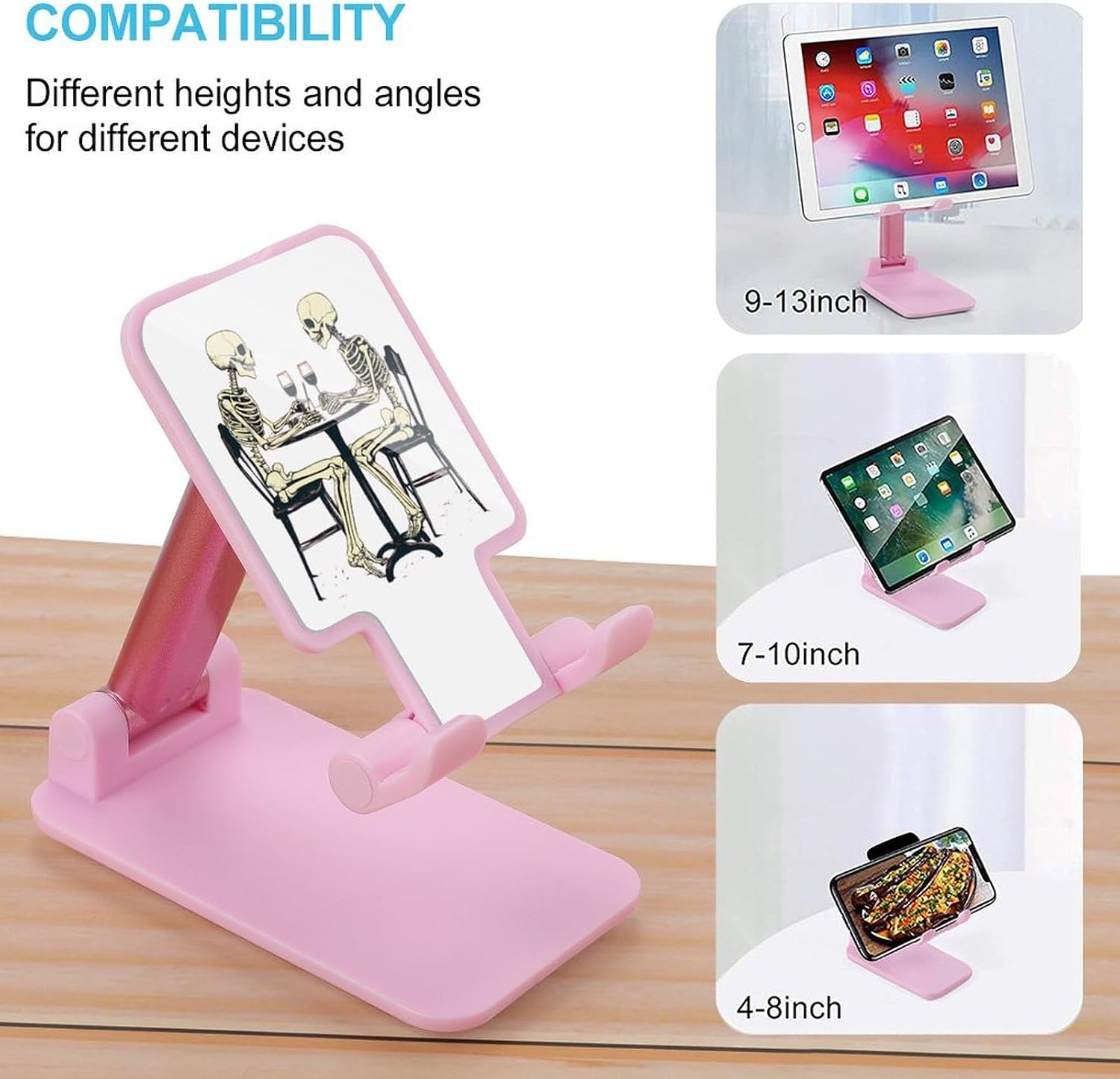 Two Skeletons in Drink Plastic Phone Stand with Alloy Base image 3