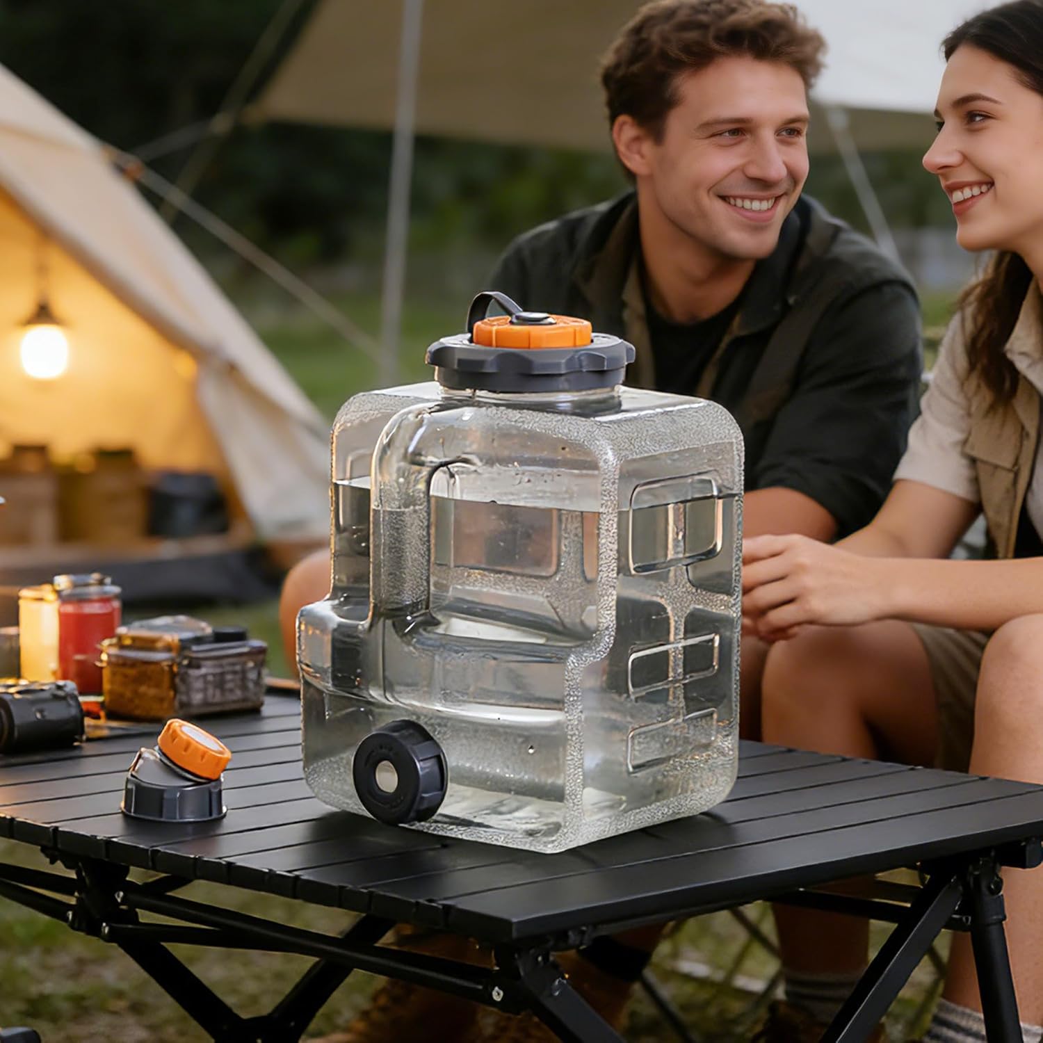 RedSwing 2.1 Gallon BPA Free Water Container, Portable Water Storage Tank with Spigot for Outdoor Camping Travel Hiking, PC Food Grade Thickened Bucket, Grey, 8L