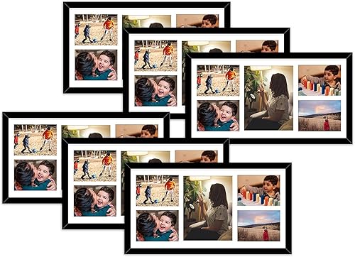 Vista 145 de Golden State Art, Juego de 2 portarretratos de madera blanca de 12 x 17 pulgadas, paspartú blanco para fotos de 8 x 10 y 5 x 7 pulgadas, vidrio