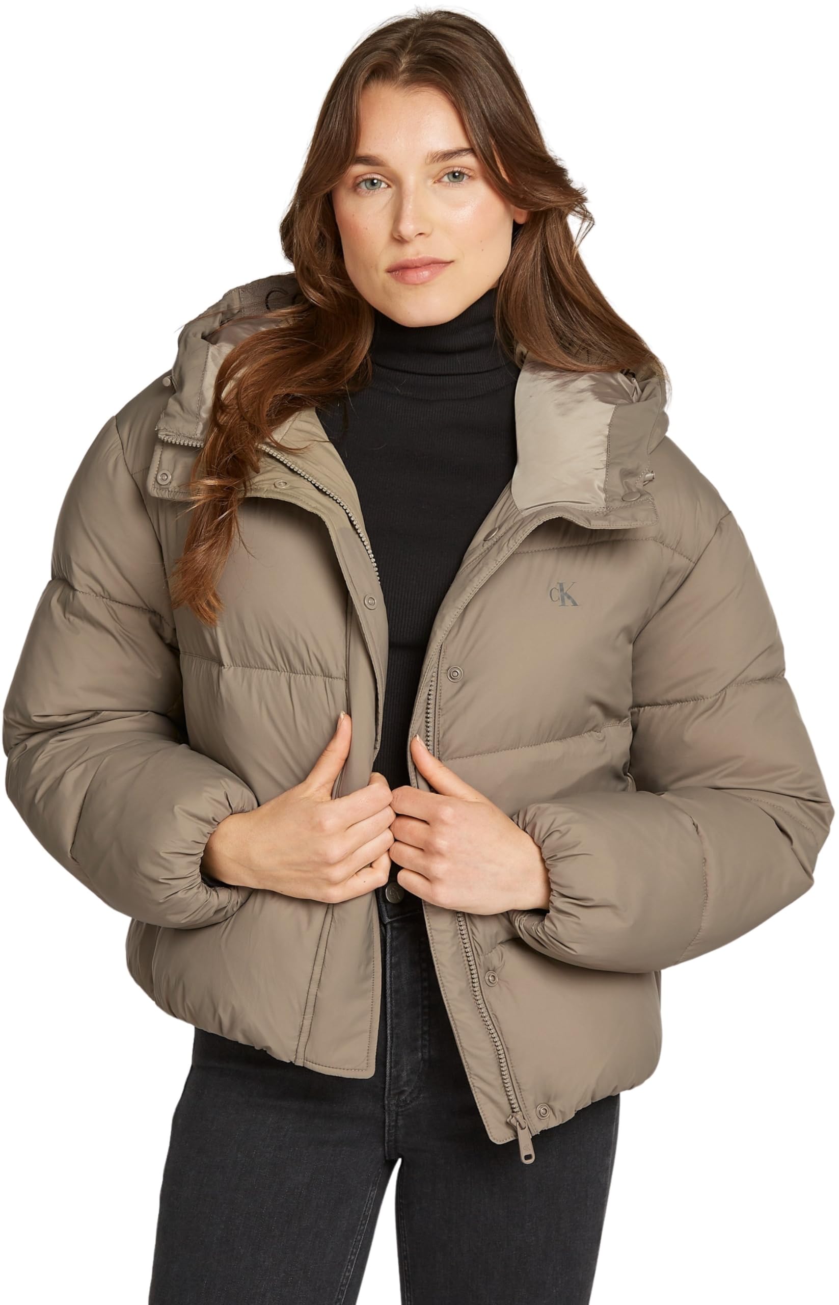 Calvin Klein Damen Pufferjacke Short Hooded Puffer mit Kapuze