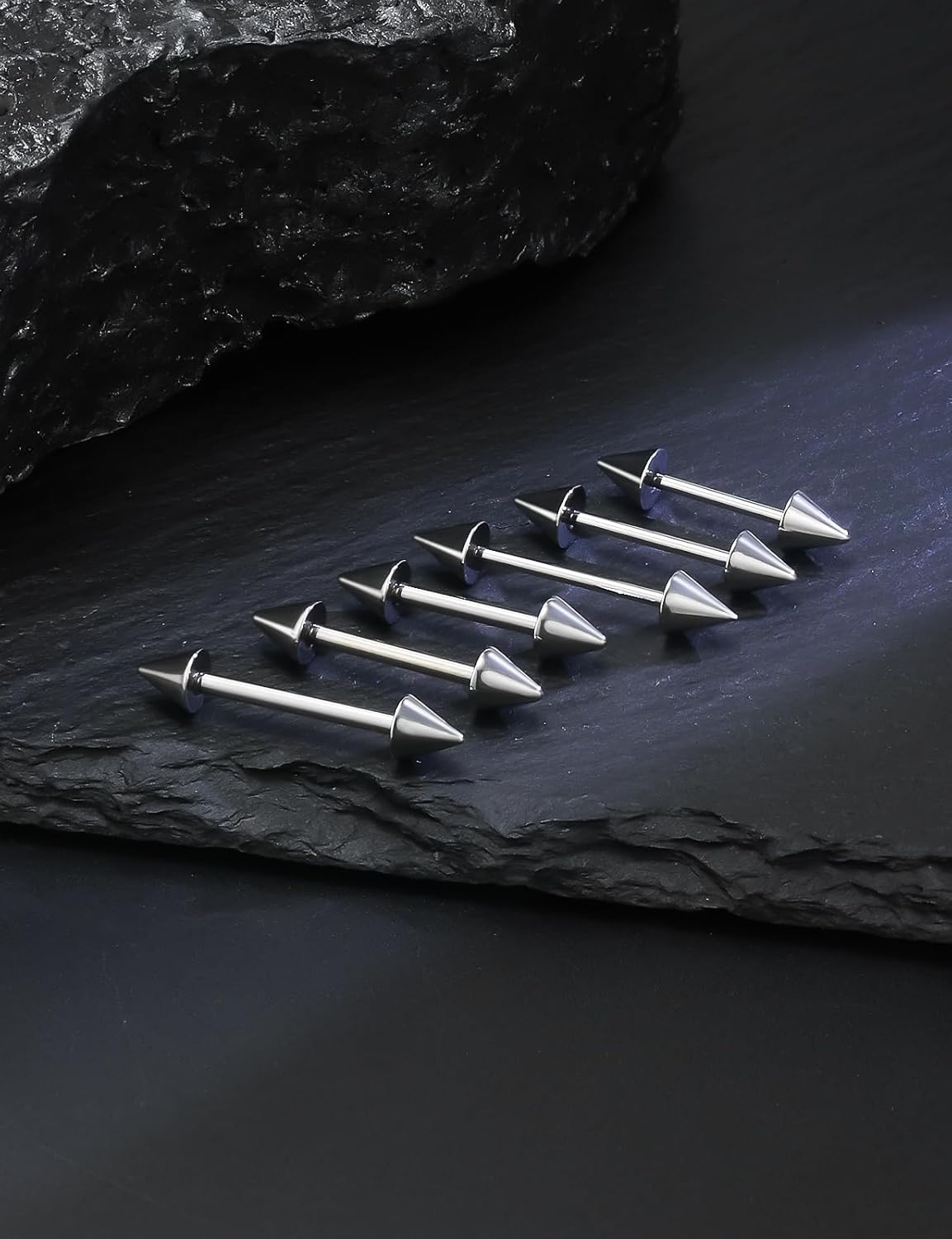 14G 16G Astm F136 Titanium Spike Nipple Rings Bridge Piercing Jewelry Straight Bar Nipple Ring Piercing Jewelry For Women Men Externally Threaded Bar Length 12MM - 16MM - Image 5
