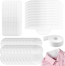 40 Pack Disposable Anti Sweat Pads with 1 Roll/314mm Self Adhesive Collar Protector Invisible Protection for Men Women