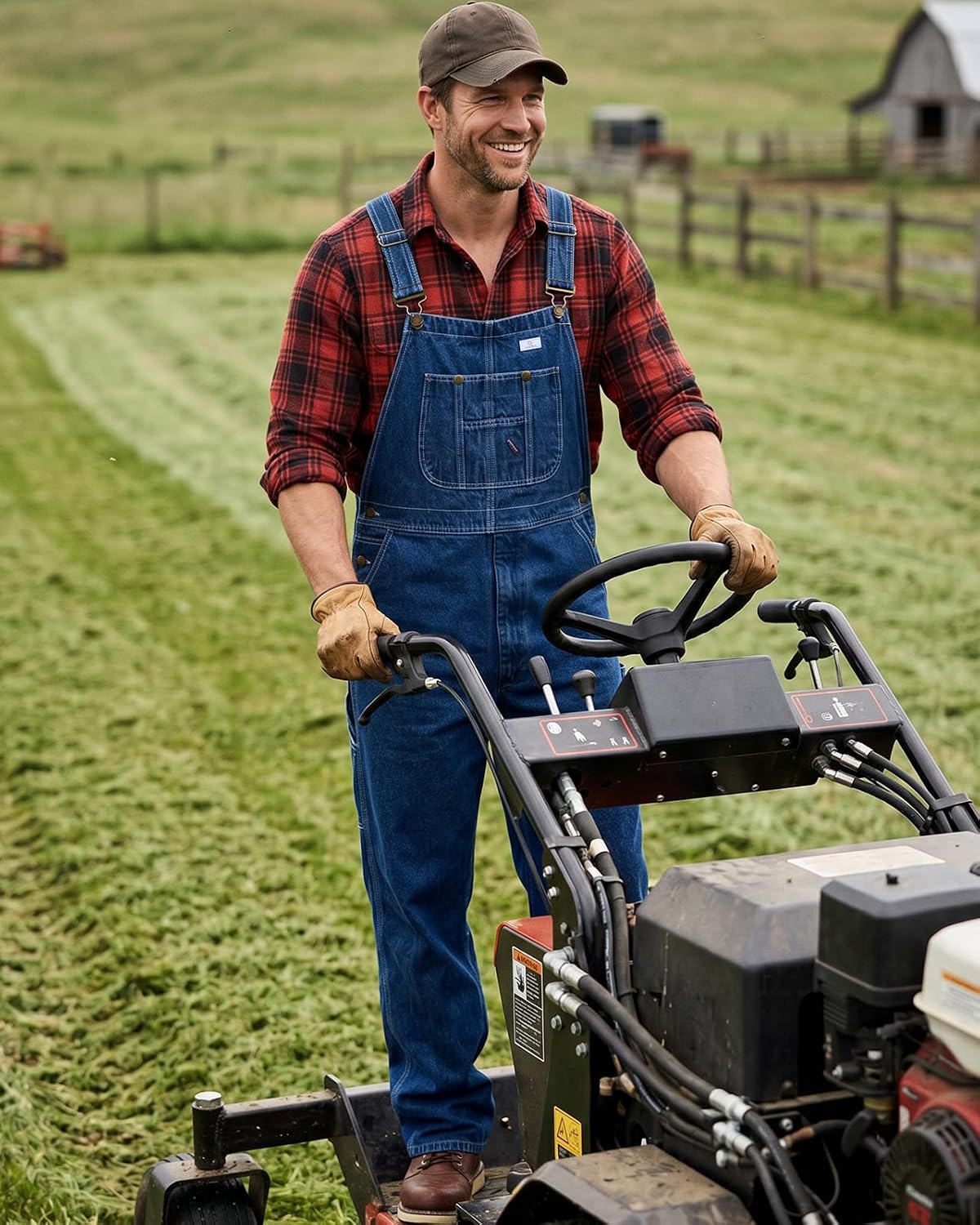HISEA Men's Denim Bib Overalls, Men's Overalls Workwear with Adjustable Straps and Convenient Tool Pockets