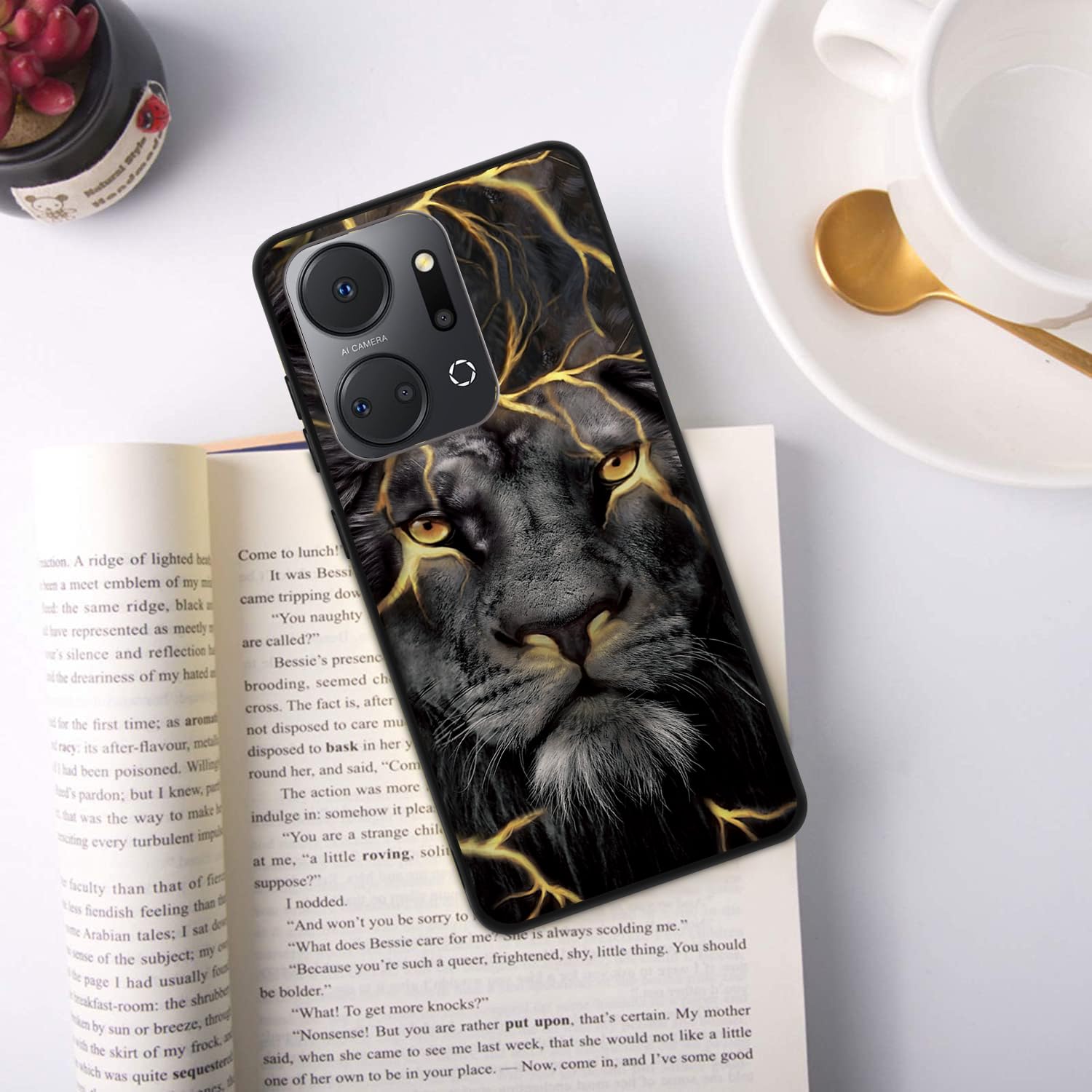 Honor X7a) Case for Huawei Honor X7a Gold Plated TPU Silicone Soft Shockproof Anti-Scratch Phone Cover (Black) price in Egypt | Amazon Egypt