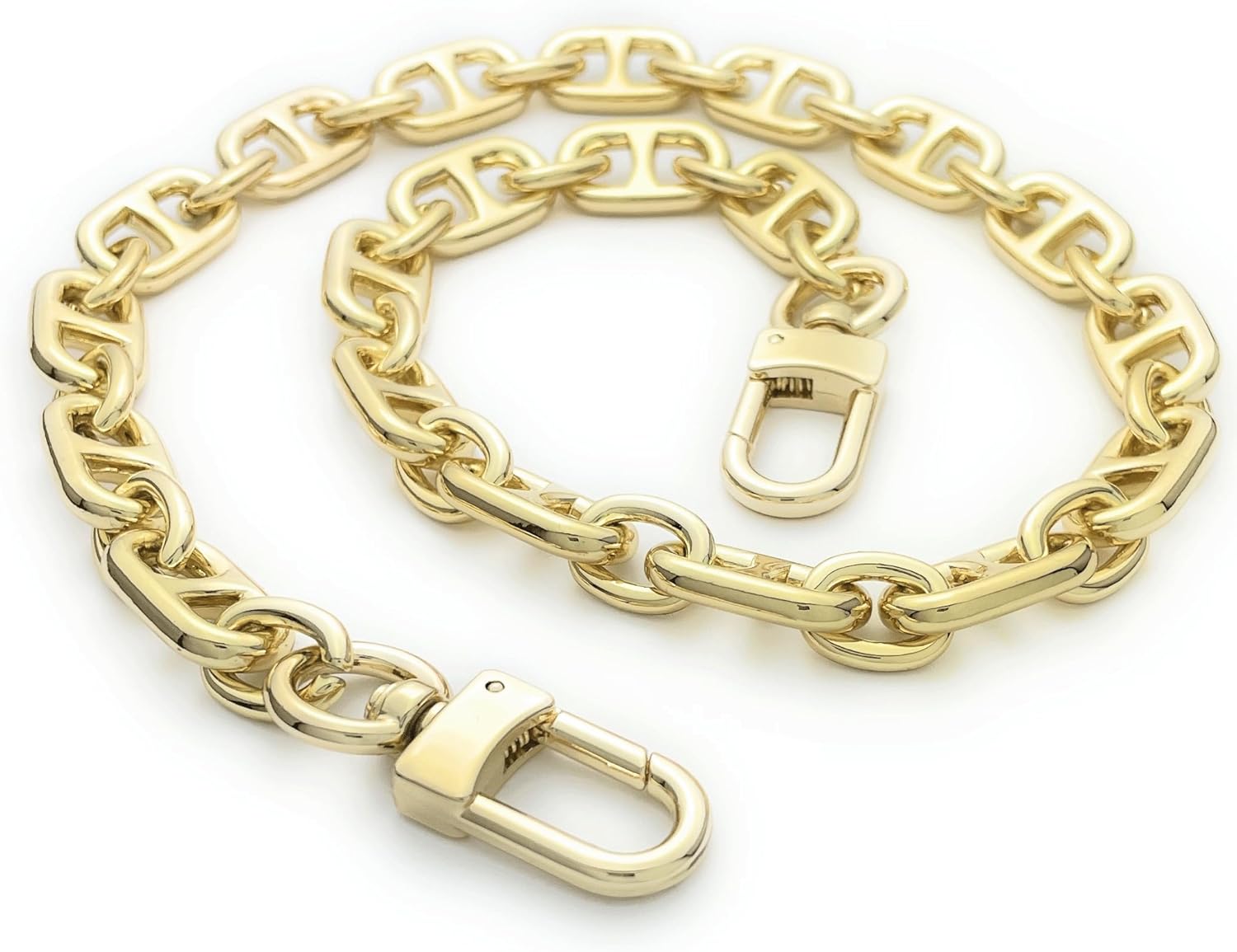 Shoulder Strap Metal Gold Purse Chain Crossbody Replacement ChainsStrap For Purse | Polished Clasp 360 Attached With BagChain | Long Lasting Womens ChainStrap [12mm] Lovely - Gold (40" / 100cm)