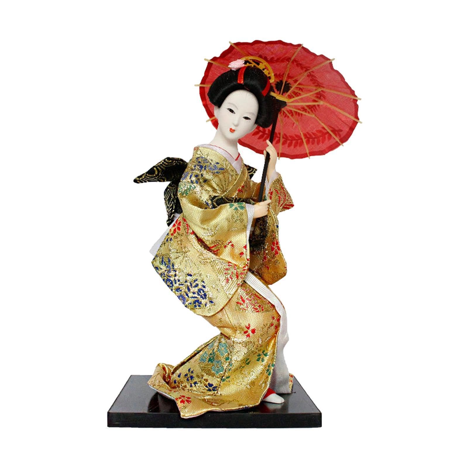 Figurina da collezione, decorazione da tavolo per ufficio e casa, bambole kimono giapponesi, bambola Kokeshi collezione 12 pollici con pregevole fattura, statuetta per bambole kimono, regalo