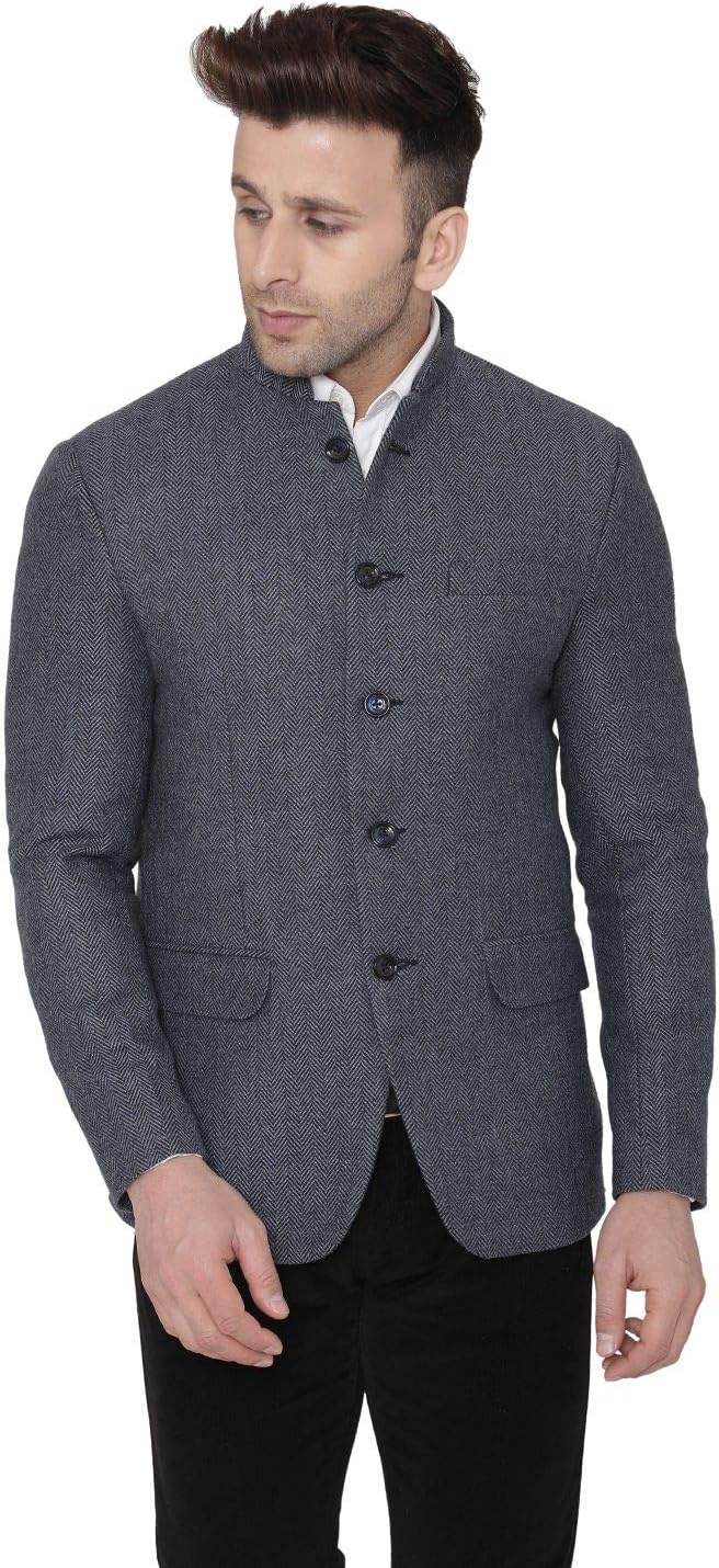 Mens Tweed Wool Bandhgala