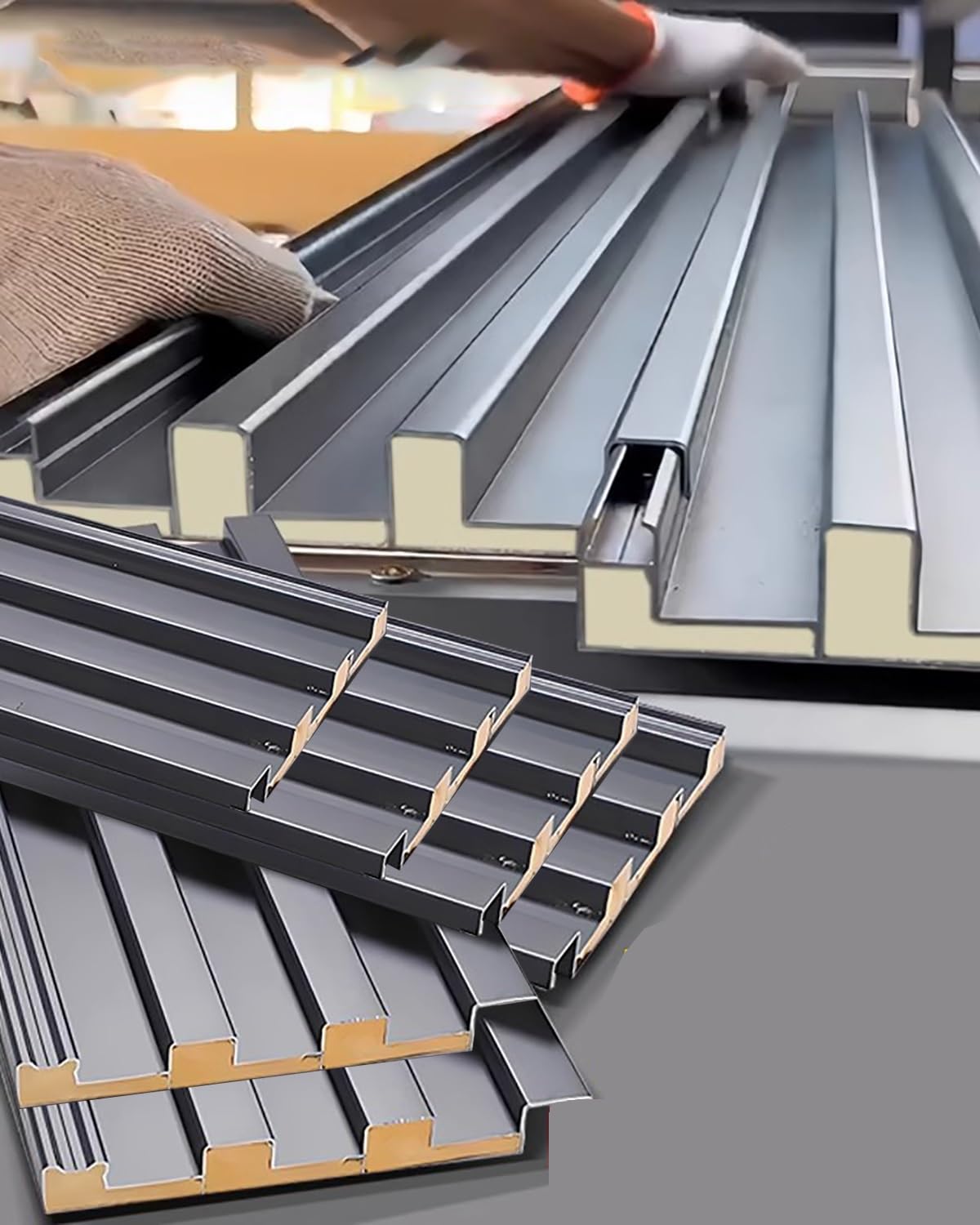 Btyqkzvpm 6Pc Aluminum Roofing Panels, Insulated Core Aluminum Corrugated Roof Panels 0.8-2M 3- Mobile Home Pergola Balcony(,L 1200Mm(47.2"))