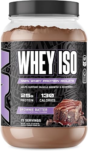 Miniatura 6 de ABE Whey ISO - All Black Everything 100% aislado de proteína de suero con trozos de cereales frutales  Post entrenamiento, 0.88 onzas de proteína,