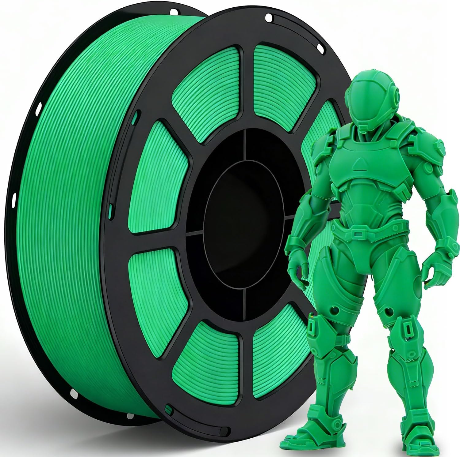 PLA Filament 1.75mm Green 1KG, Neatly Wound 3D Printer Filament, Dimensional Accuracy +/- 0.02mm, Fits for Most FDM 3D Printers, 1KG/Spool
