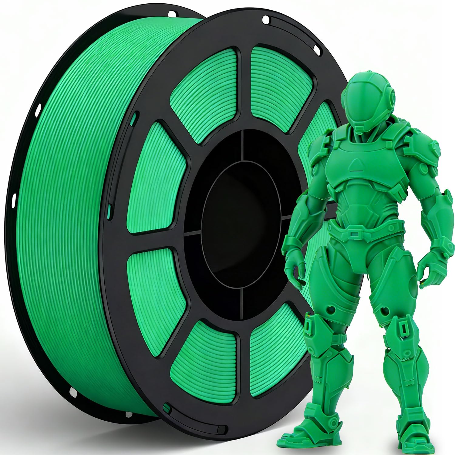 PLA Filament 1.75mm Green 1KG, Neatly Wound 3D Printer Filament, Dimensional Accuracy +/- 0.02mm, Fits for Most FDM 3D Printers, 1KG/Spool