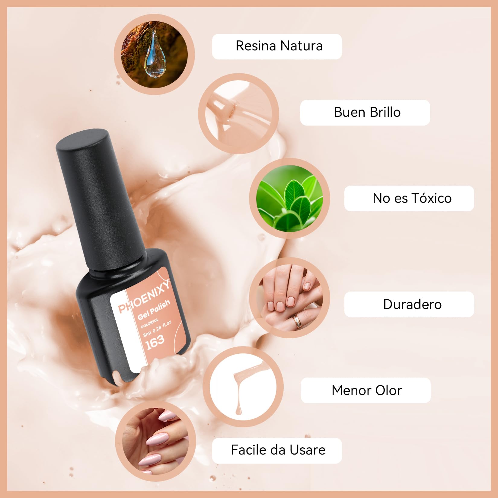 Phoenixy Kit Manicura Semipermanente 12 Colores Uñas Semipermanentes Kit Completo con U V/LED Lámpara Herramientas de Manicura