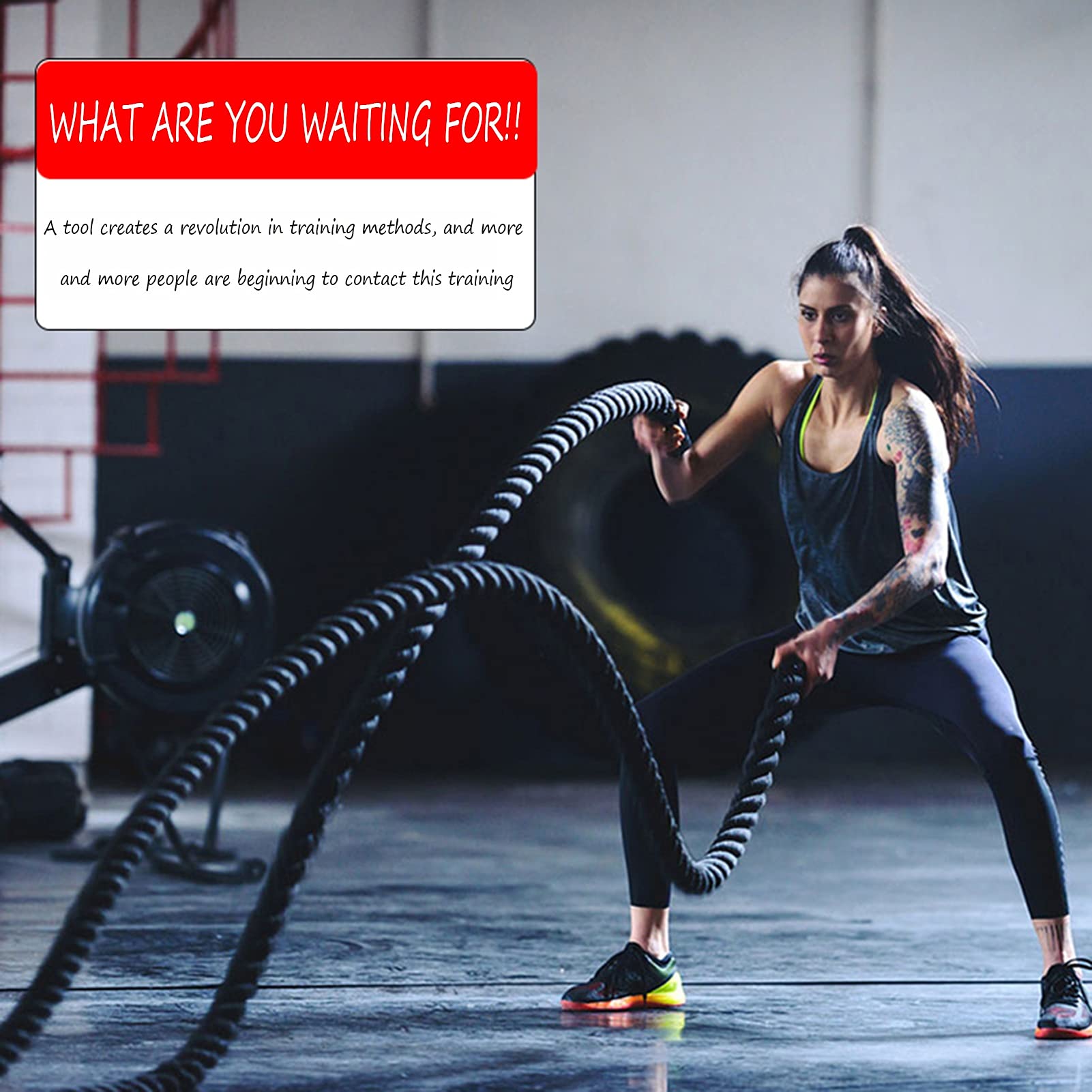 Battle Rope, Sport Battle Rope Mit Ankersatz, für Workout, Fitness & Krafttraining für Home Gym & Outdoor (Size : 15m)