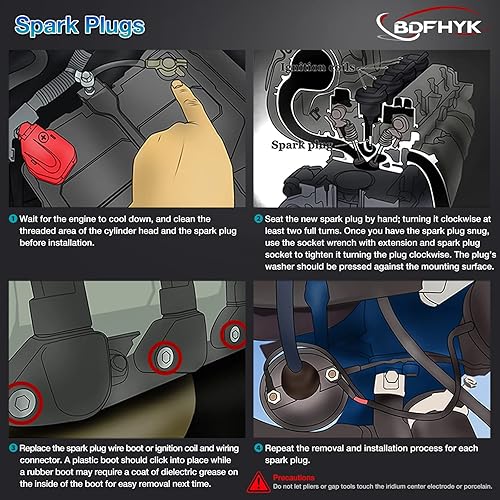 Miniatura 7 de BDFHYK Juego de 6 bujías de iridio compatibles con Chevy Buick Cadillac GMC Saturn,2.0L 2.4L 2.5L 2.8L 3.0L 3.5L 3.6L 4.6L 6.0L L4 V6 V8, reemplazo