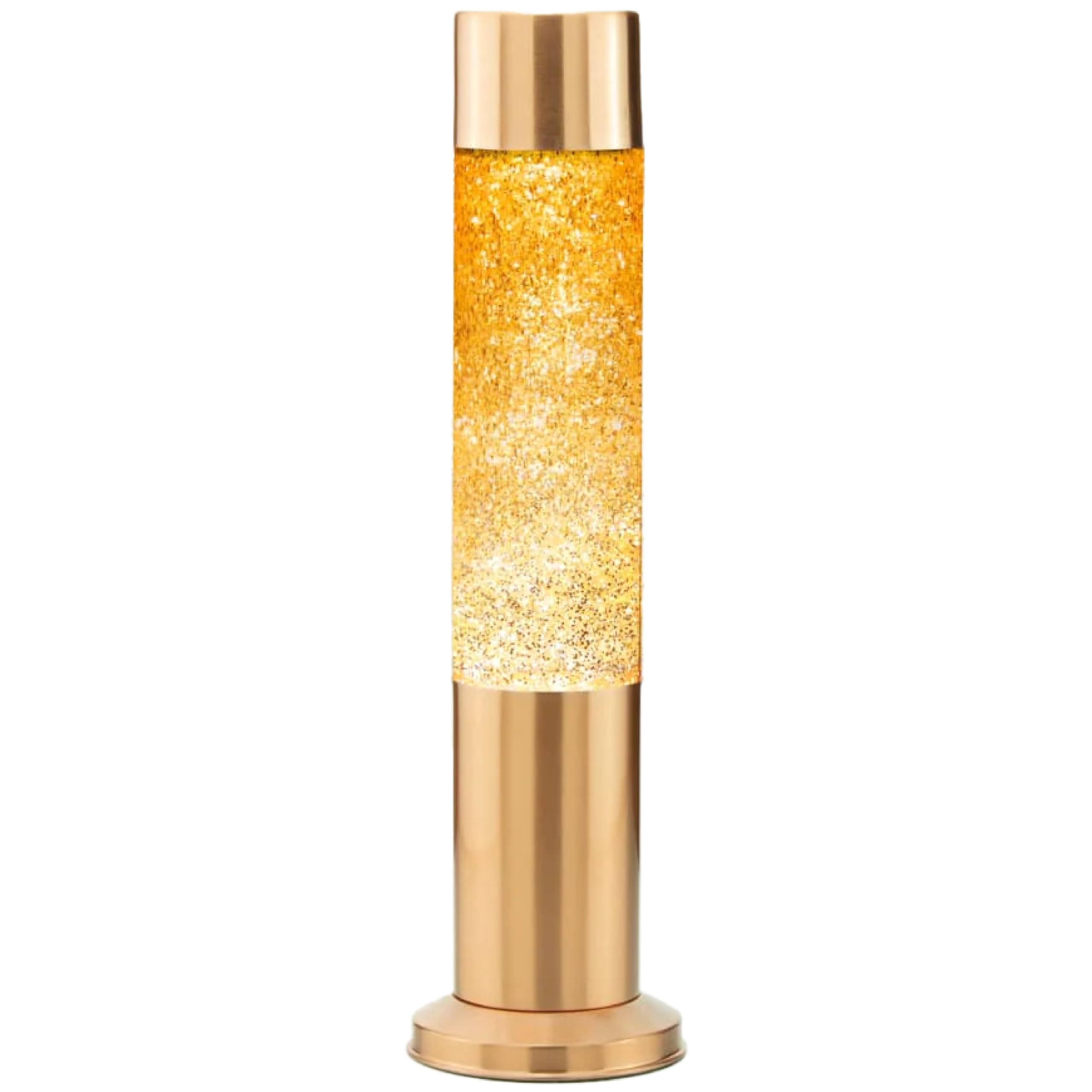 NOVA Colour Glitter Lamp, Multi Coloured Tinted Glass, Copper Plated Base 15 Inch