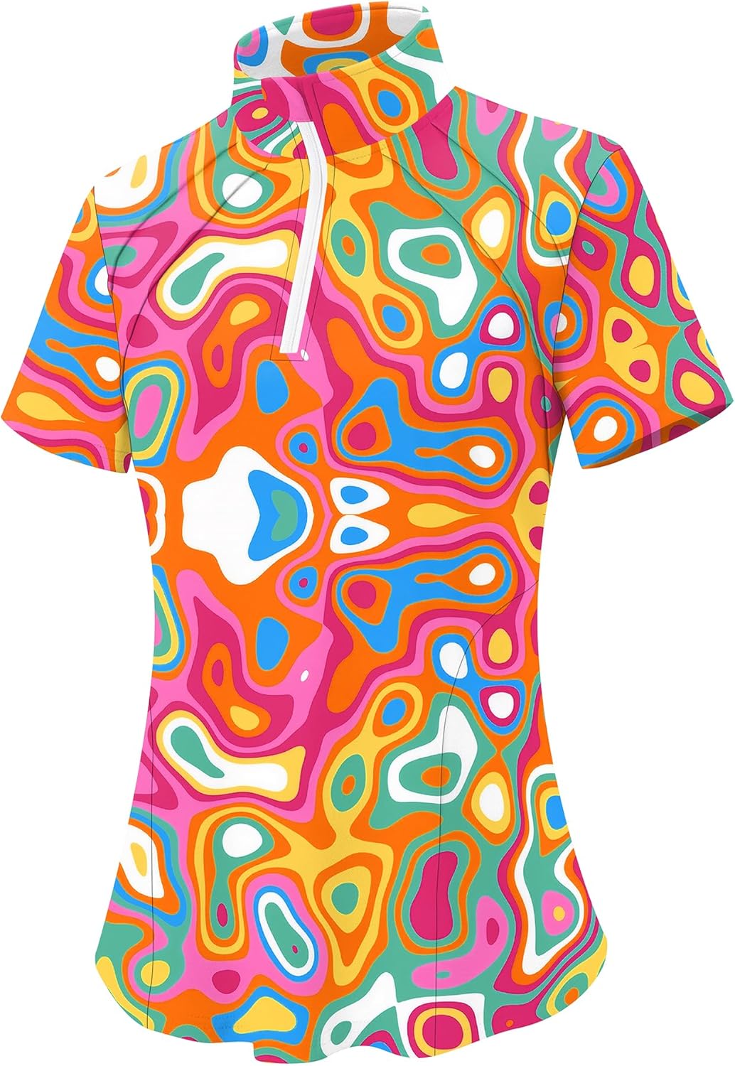 LOMON Womens Golf Polo Shirts Summer Short Sleeve 1/4 Zip Tops Moisture Wicking Casual Tennis Activewear with Pockets - Image 4