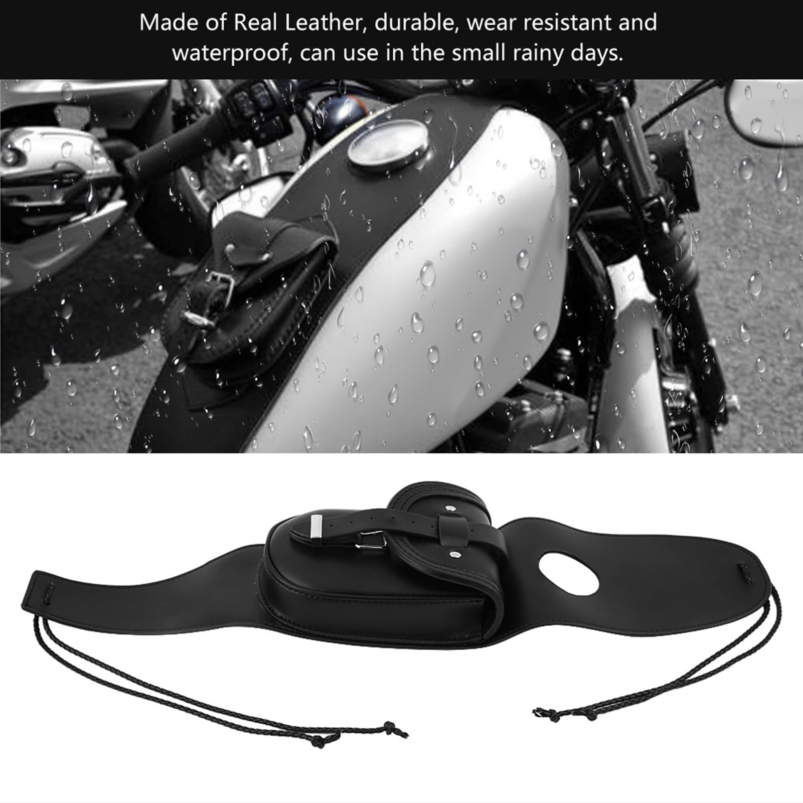 Brrnoo Borsa da Serbatoio per Moto, Borsa da Serbatoio Copertura per per Moto per Carburante per Pannello di Copertura per Carburante in Vera Pelle per XL 883 1200