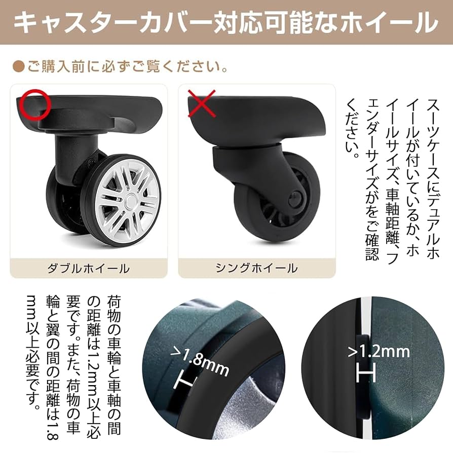 Amazon.co.jp: 8個 キャスターカバー キャリーケース 車輪カバー