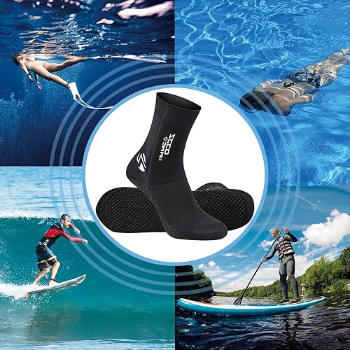 Miniatura 5 de Calcetines de neopreno para buceo, calcetines de buceo, botines de aleta para hombres y mujeres, calcetines de surf de 0.118 pulgadas (0.118 in),